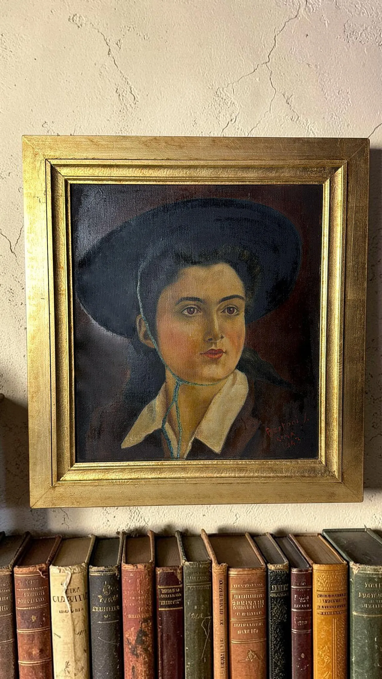 Portrait of a Young Woman, oil on canva with giltwood frame, 1940s 18