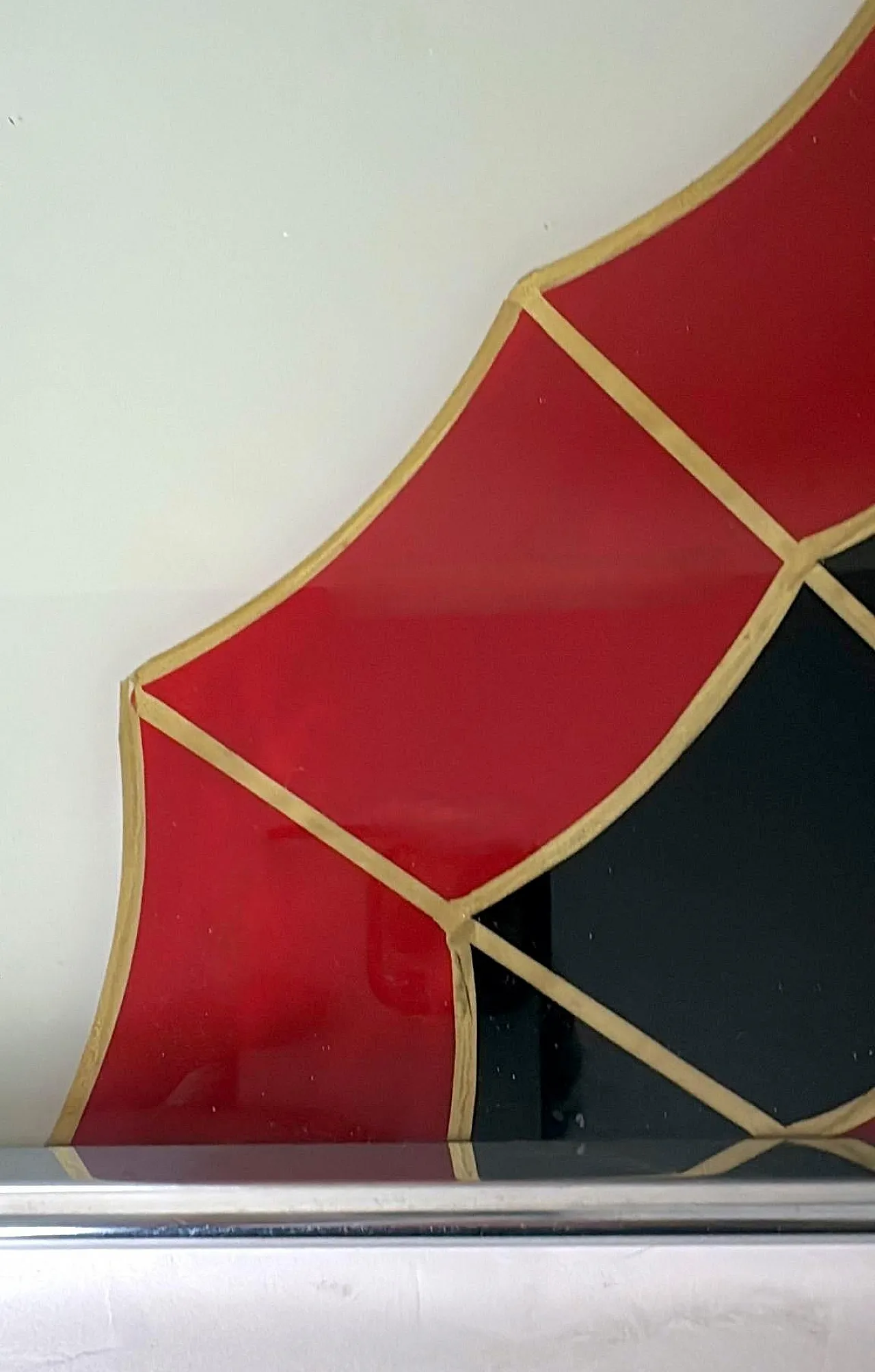 Art Deco opaline glass tray with reverse-painted decoration, 1950s 10
