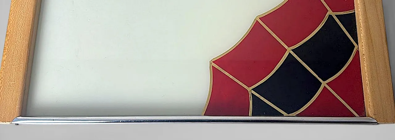 Art Deco opaline glass tray with reverse-painted decoration, 1950s 12
