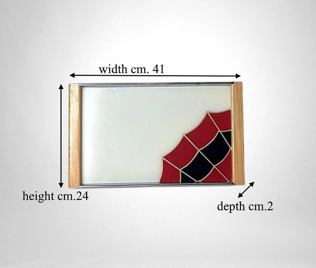 Art Deco opaline glass tray with reverse-painted decoration, 1950s 18