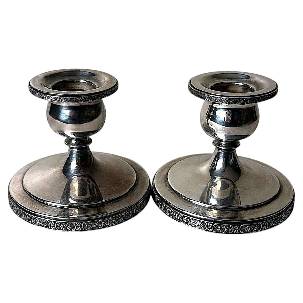 Coppia di candelabri in argento Dutchardt di Bernard Rice, anni '50 1