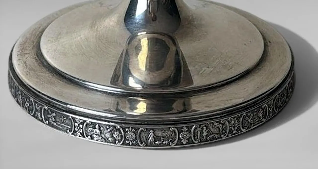 Coppia di candelabri in argento Dutchardt di Bernard Rice, anni '50 16