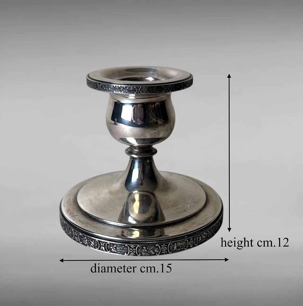 Coppia di candelabri in argento Dutchardt di Bernard Rice, anni '50 20