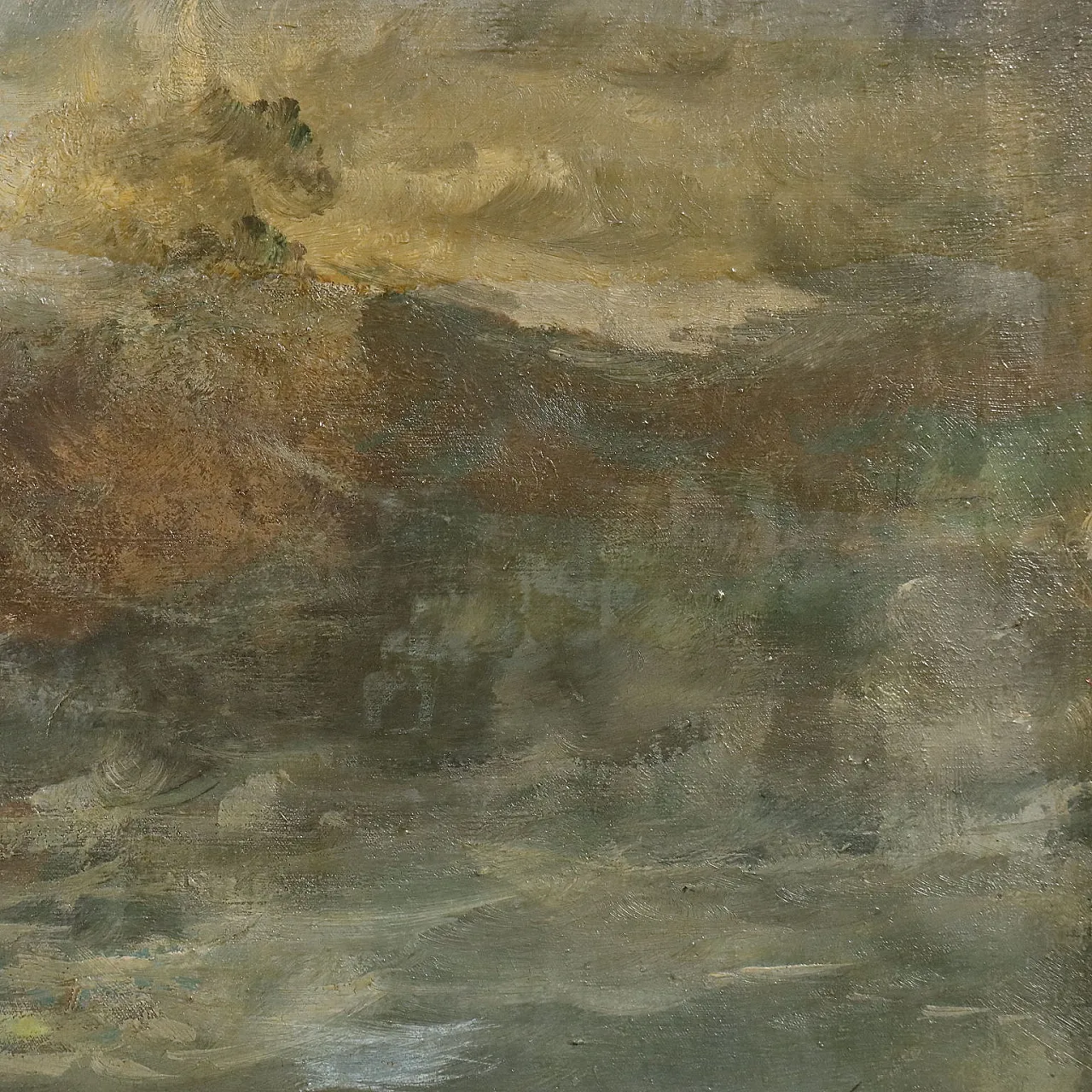 Painting of a naval battle with an allegorical figure, 19th century 9