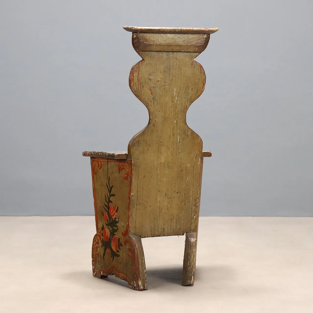 Chair in lacquered and painted fir, 19th century 9