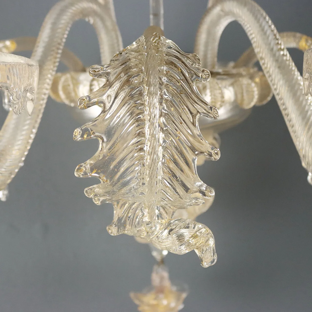 Pair of appliques in blown glass with gold shades, 20th century 6