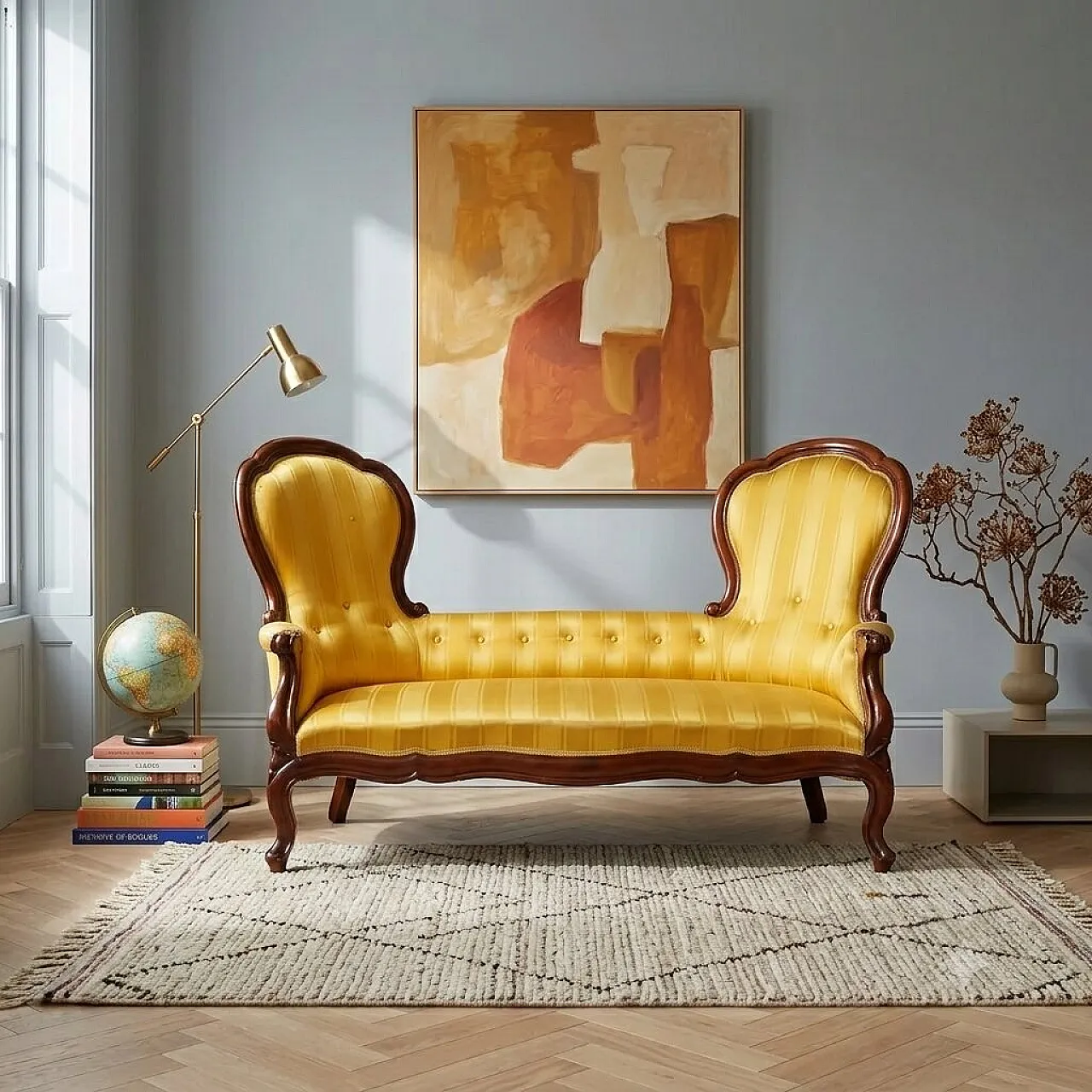 Mahogany conversation sofa, 19th century 2