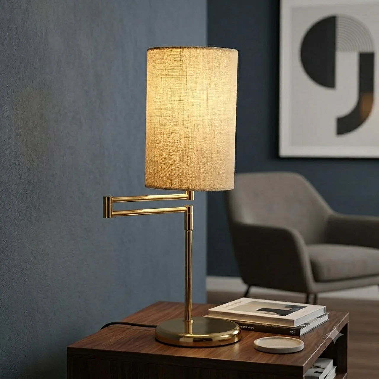 Lampada da tavolo con braccio snodabile, anni '80 2