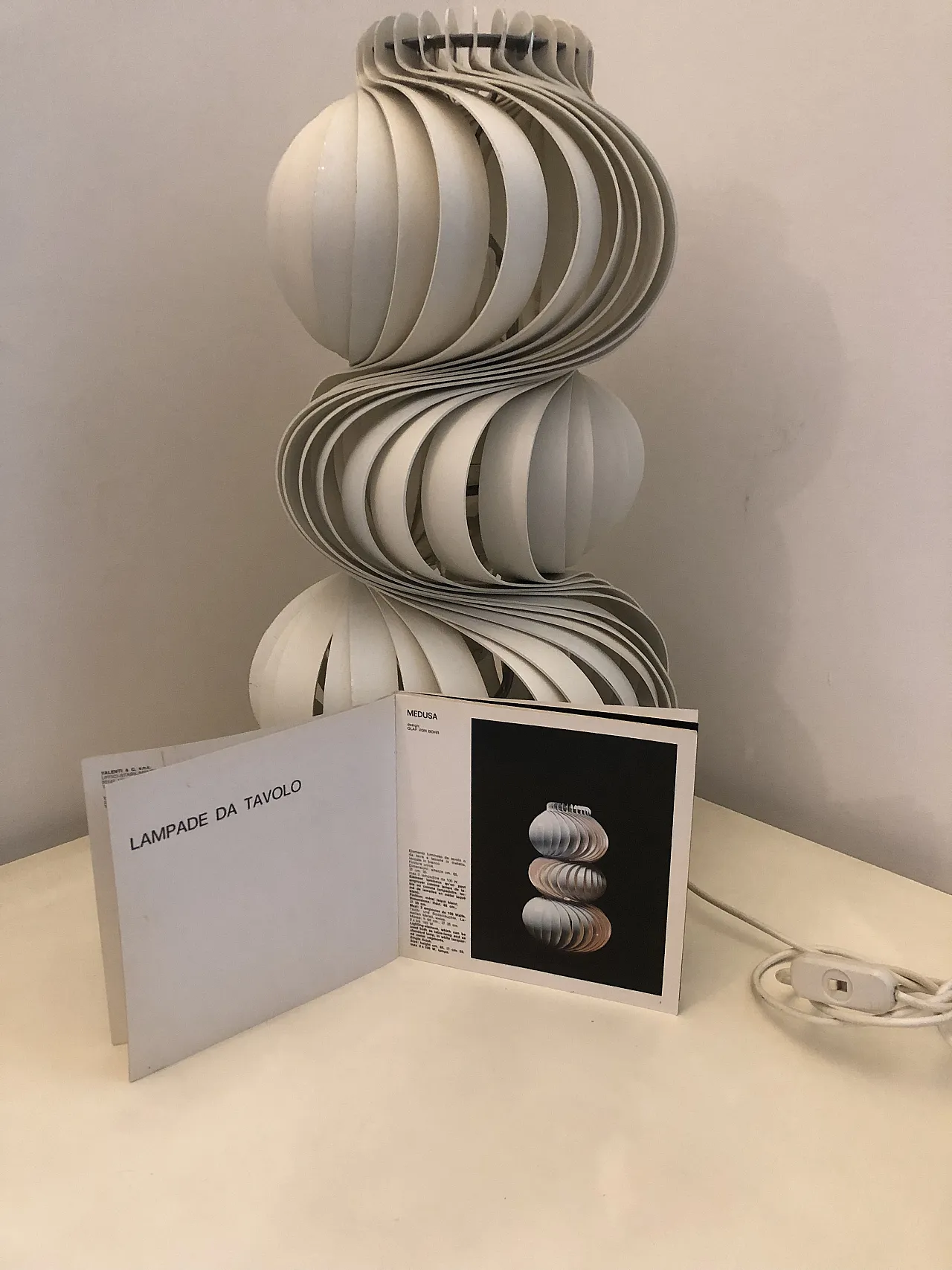 Lampada da Tavolo Medusa Olaf Von Bohr per Vallenti, anni '70 2