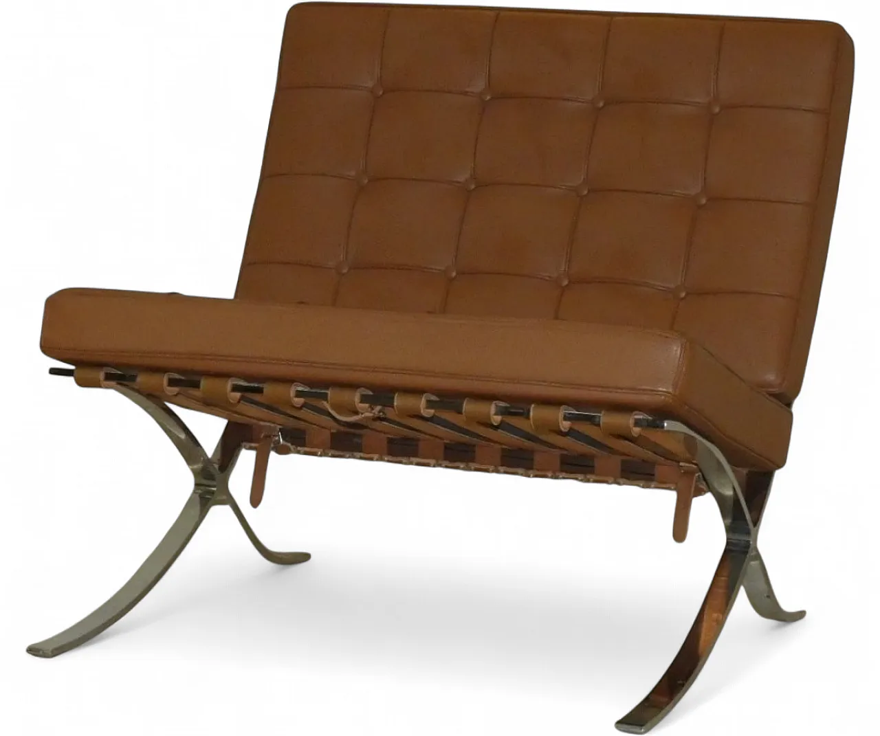 Chair in steel and leather in the style of Knoll, 1980s 25