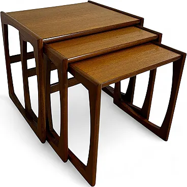 3 Tavolini nesting G Plan in teak inglese Mid-Century, anni ’60