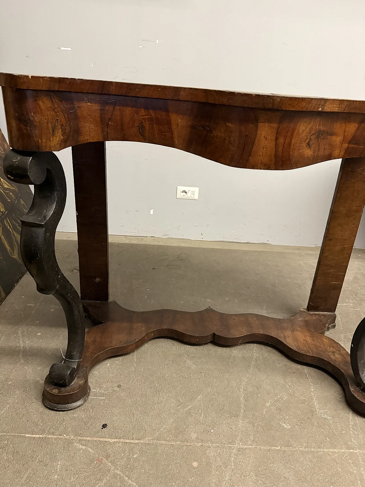 Console in in solid walnut, 19th century 3