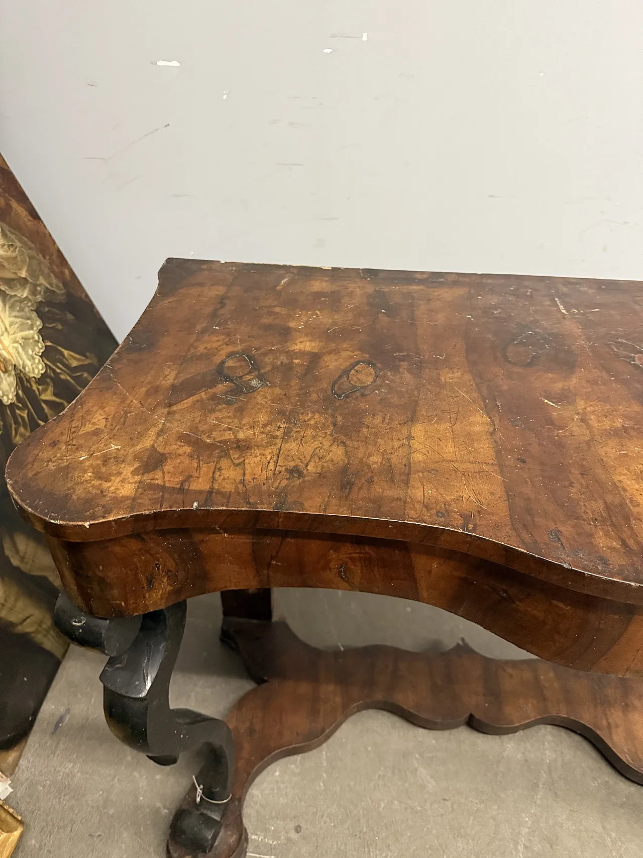 Console in in solid walnut, 19th century 11