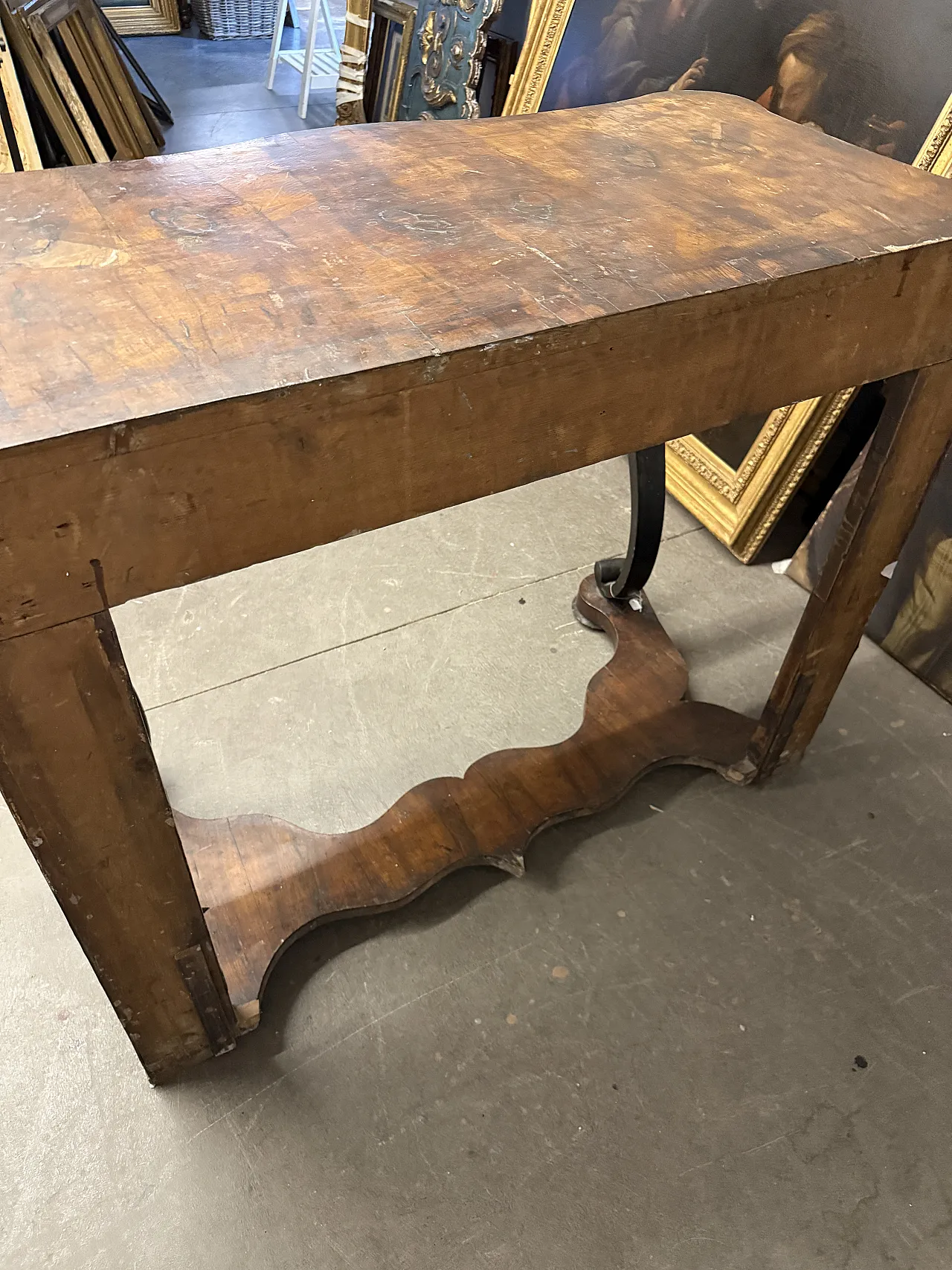 Console in in solid walnut, 19th century 13