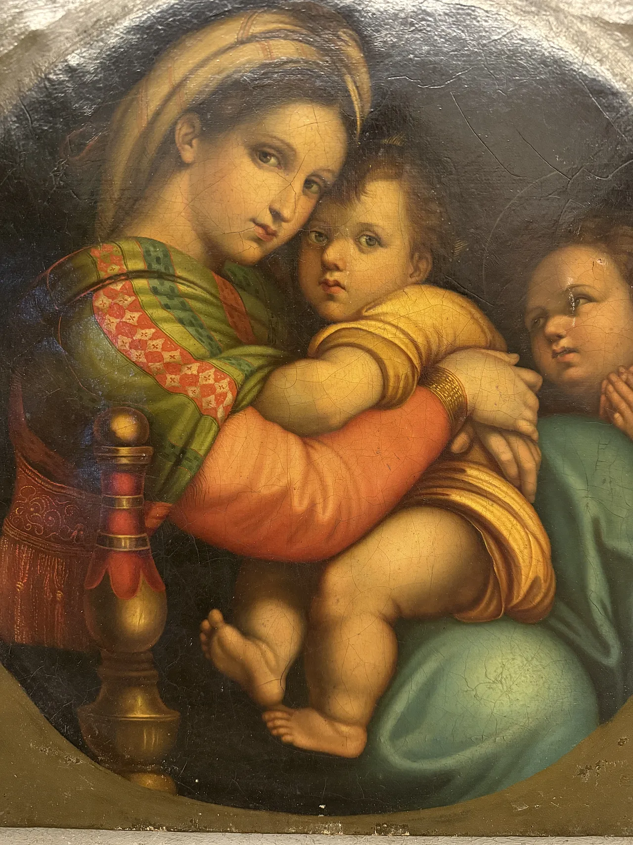 Madonna of the chair, oil on canvas, 19th century 3