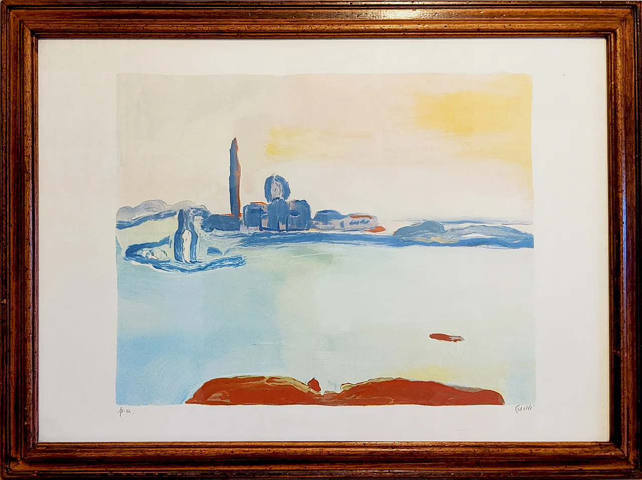 Virgilio Guidi, San Giorgio, original Lithograph, 1970s 2