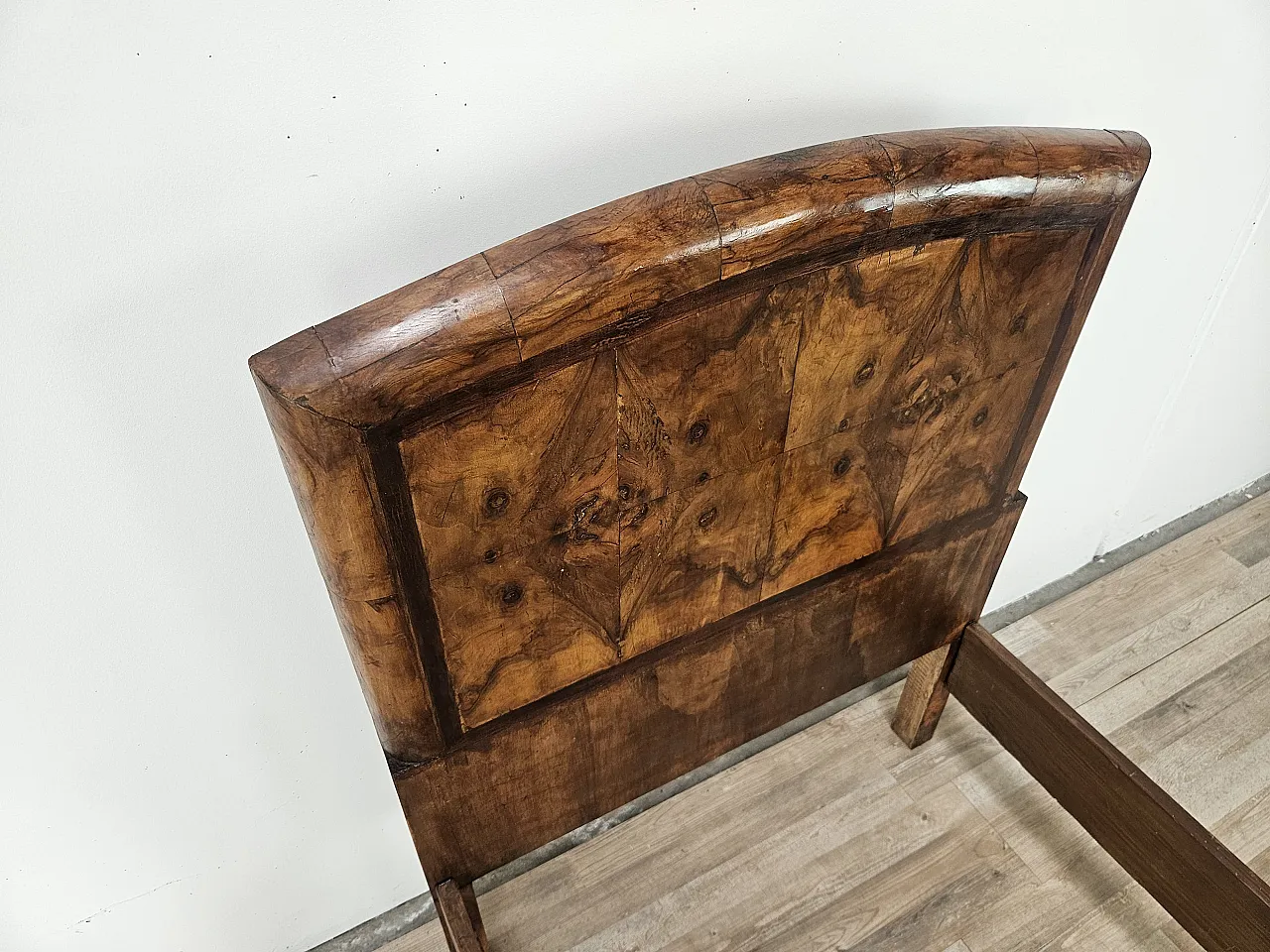 1940s Tuscan Art Deco single bed in briarwood 3