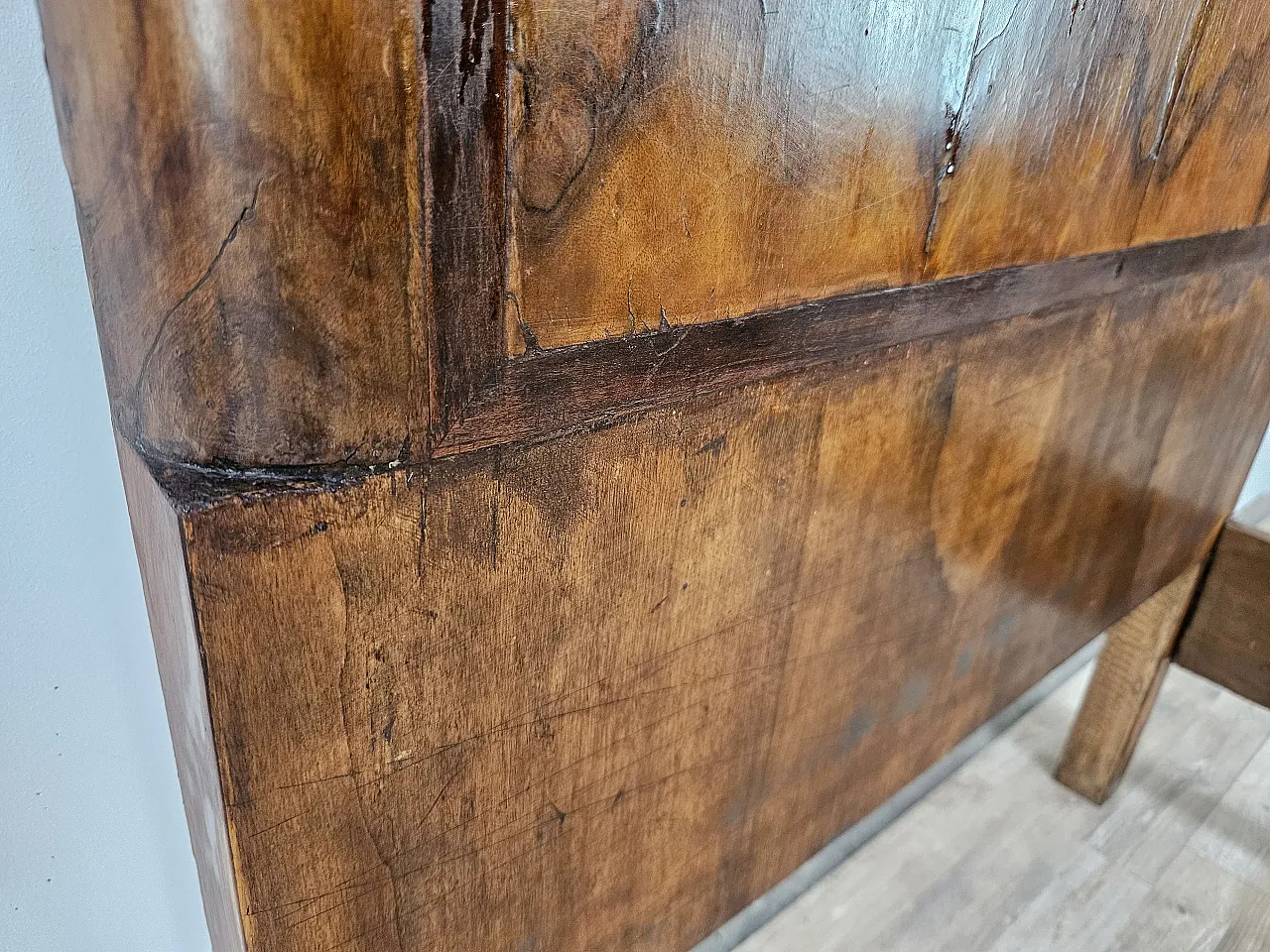 1940s Tuscan Art Deco single bed in briarwood 4