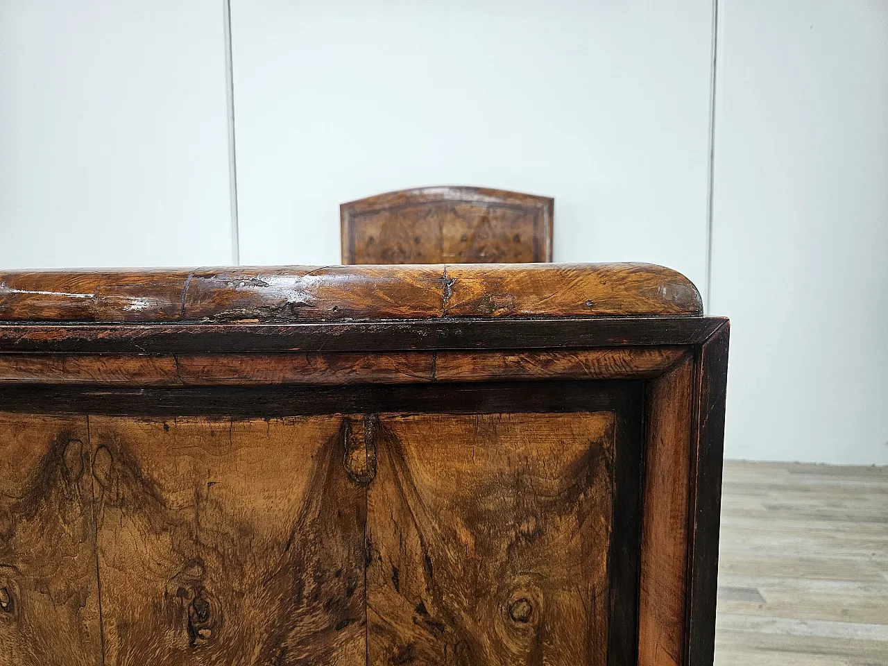 1940s Tuscan Art Deco single bed in briarwood 8