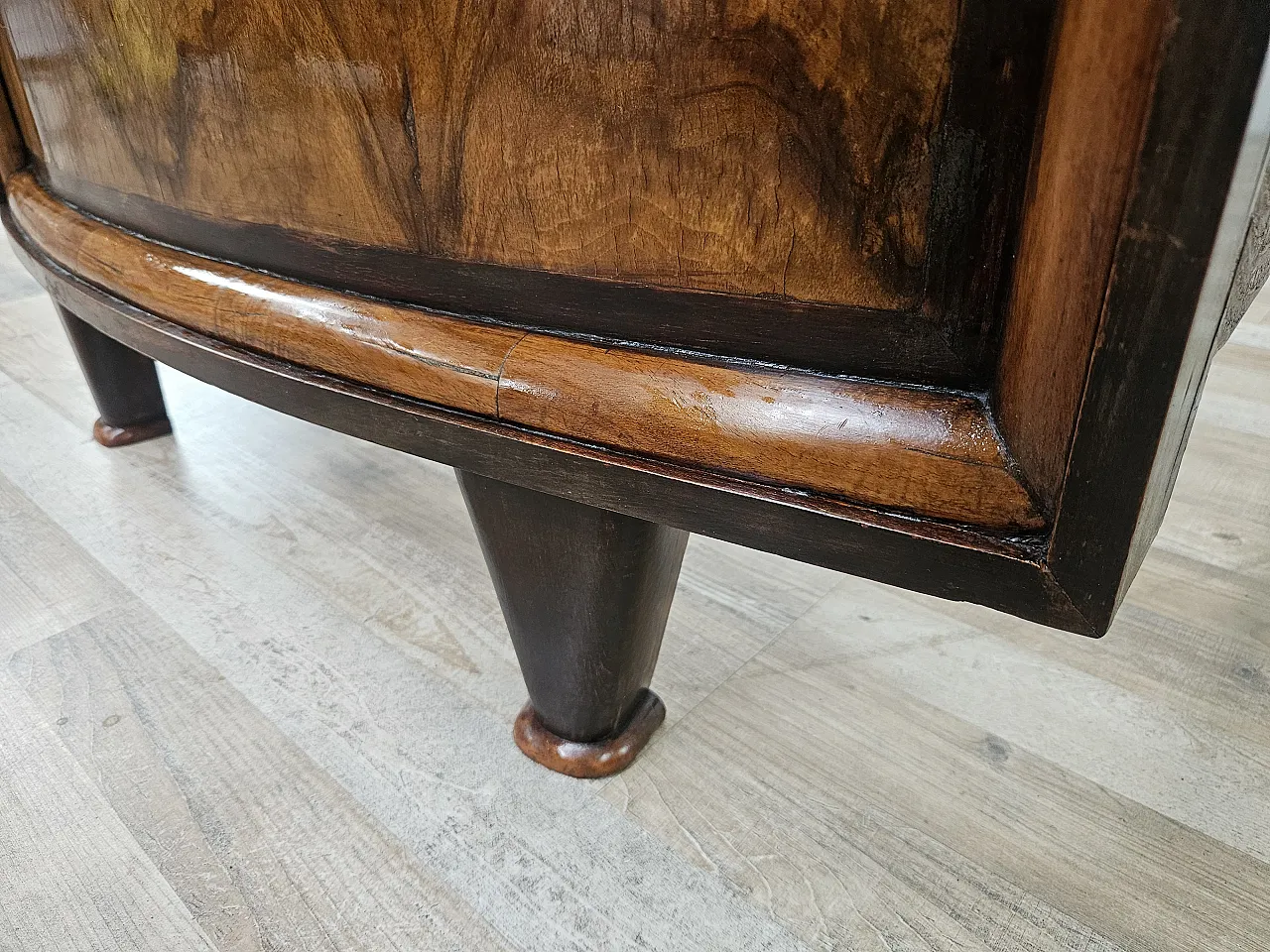1940s Tuscan Art Deco single bed in briarwood 9