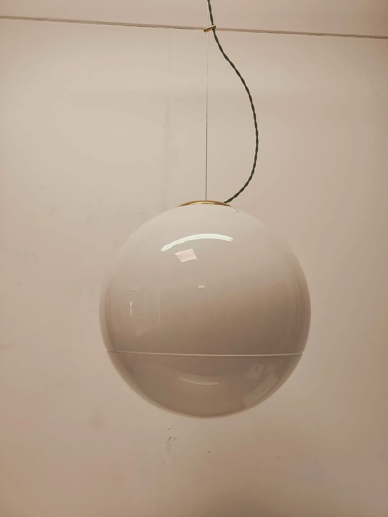 Lampada a sospensione Leucos in ottone di Roberto Pamio, anni '80 13