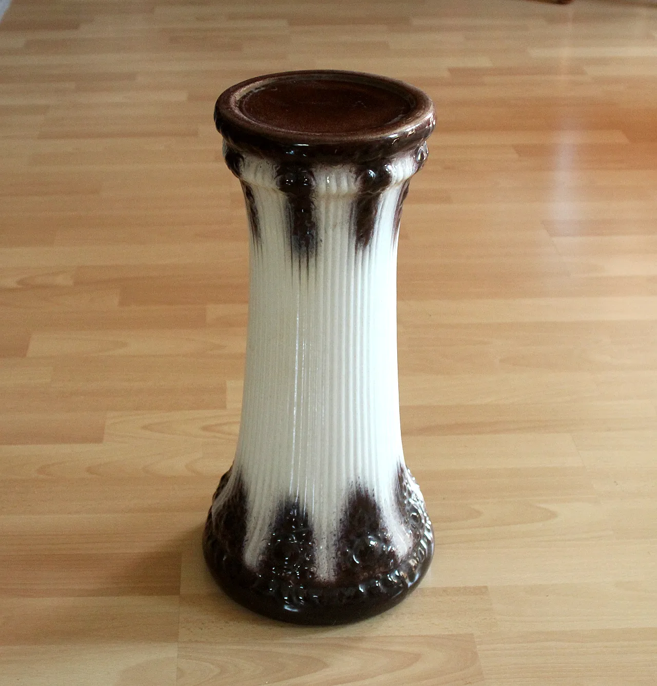 Mid Century ceramic flower column, plant stand, 70s 1