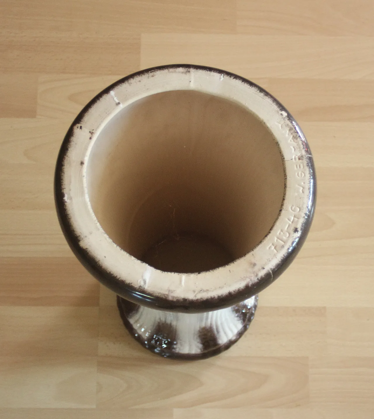 Mid Century ceramic flower column, plant stand, 70s 5