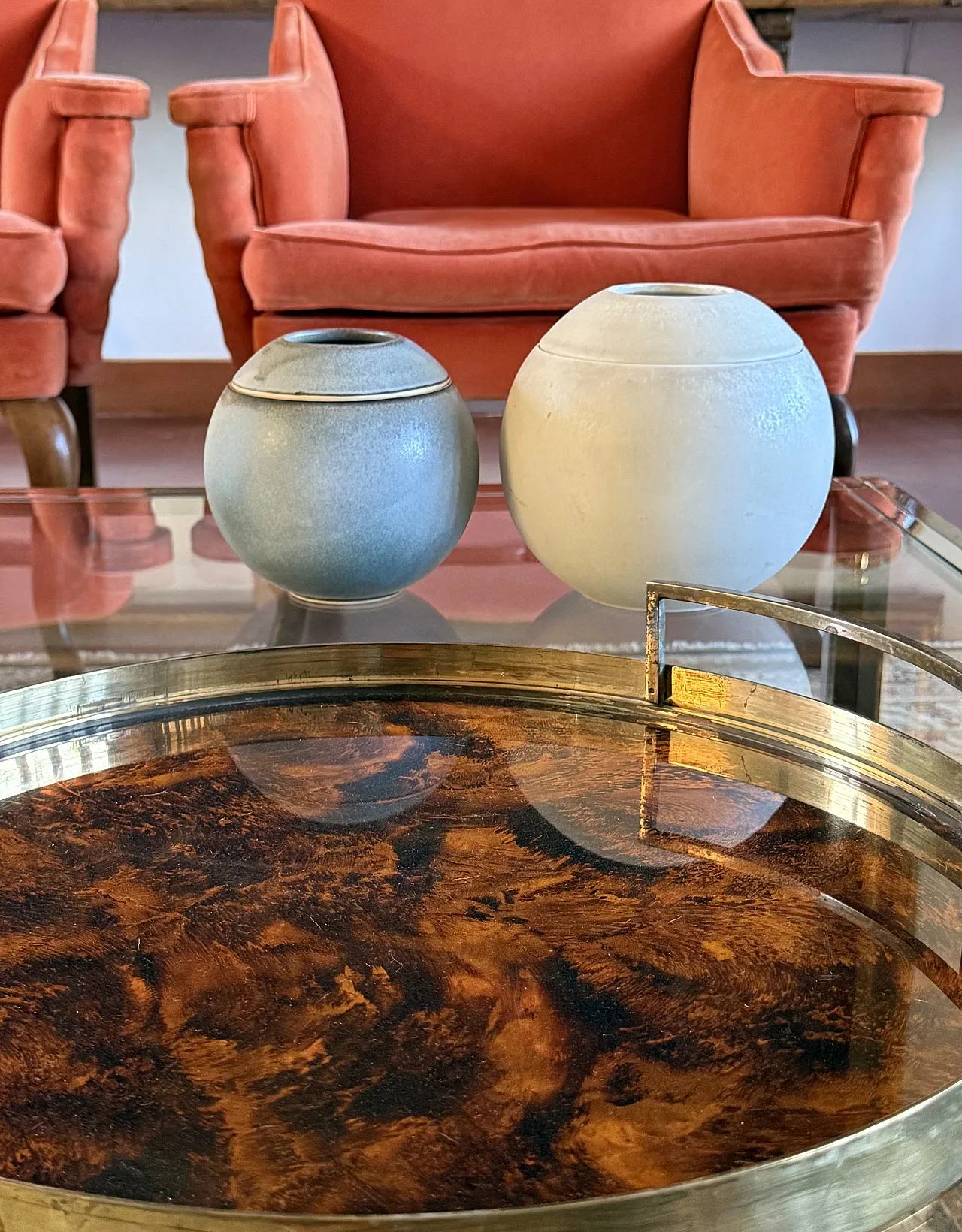 Pair of Mid-century Modern stoneware vases by Franco Bucci, 1960 7