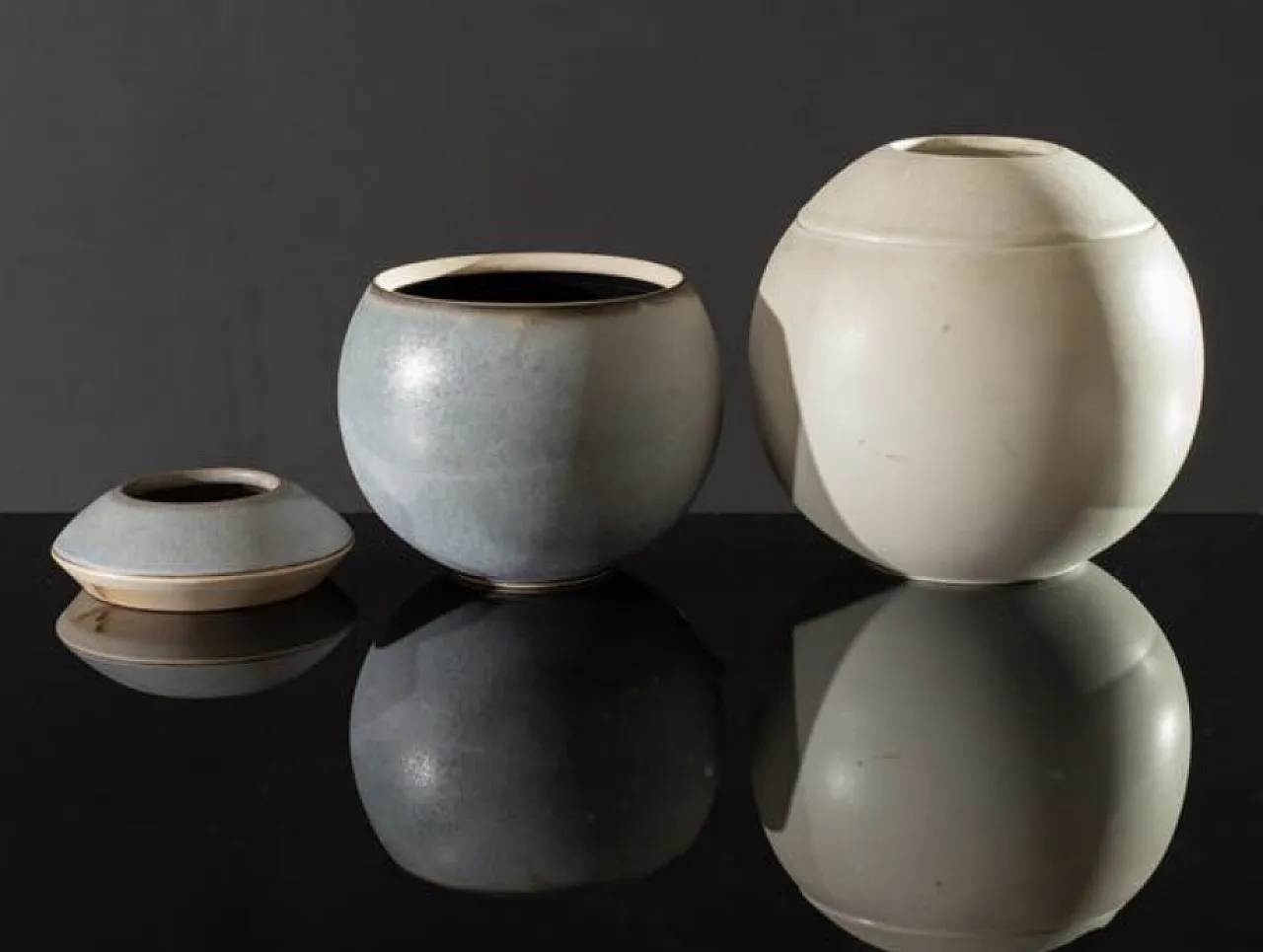 Pair of Mid-century Modern stoneware vases by Franco Bucci, 1960 18