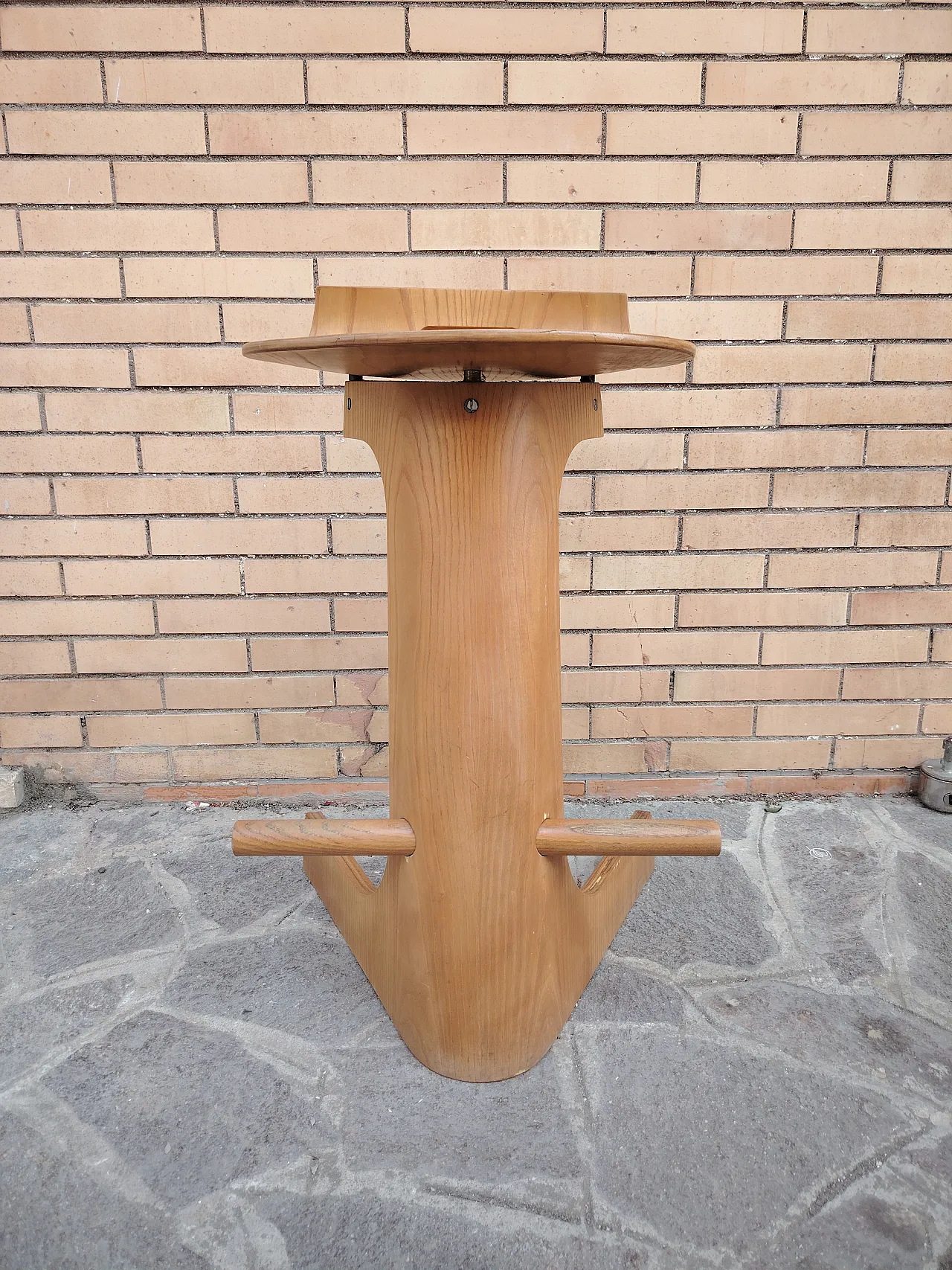 Giovanni Offredi rare wooden stool for MC Selvini 1