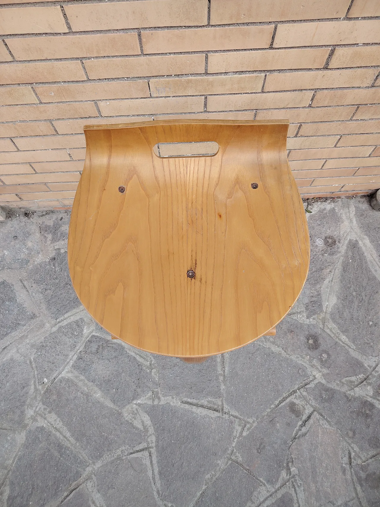 Giovanni Offredi rare wooden stool for MC Selvini 2