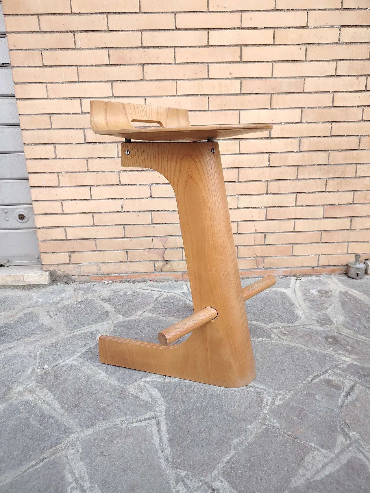 Giovanni Offredi rare wooden stool for MC Selvini 4