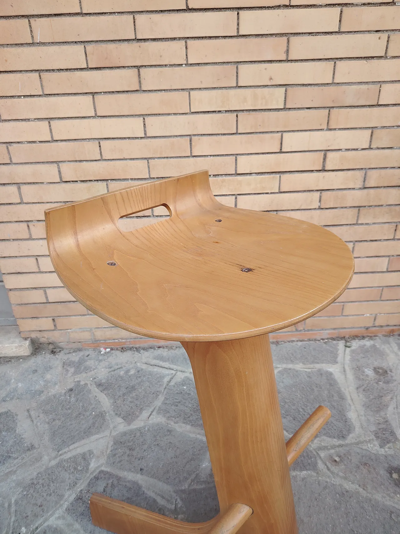 Giovanni Offredi rare wooden stool for MC Selvini 6