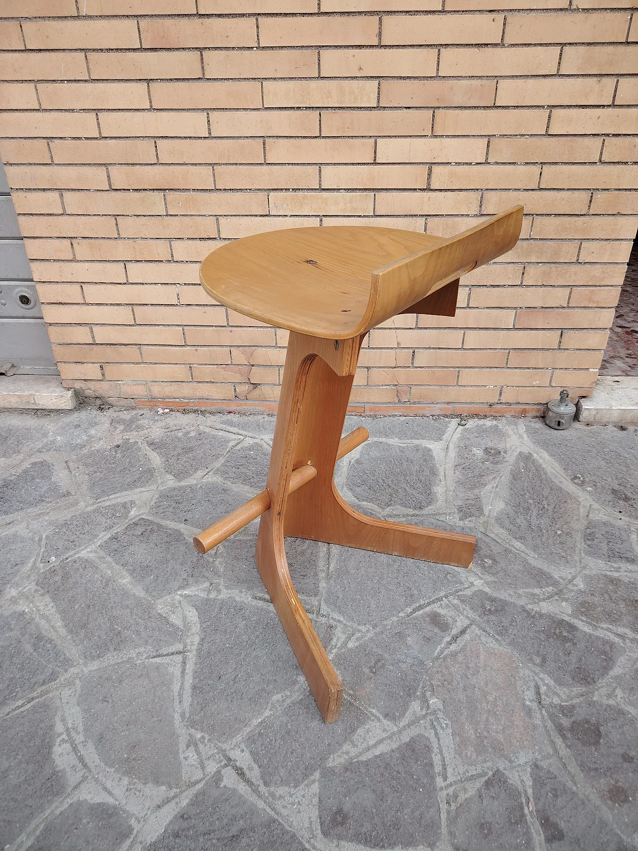 Giovanni Offredi rare wooden stool for MC Selvini 10