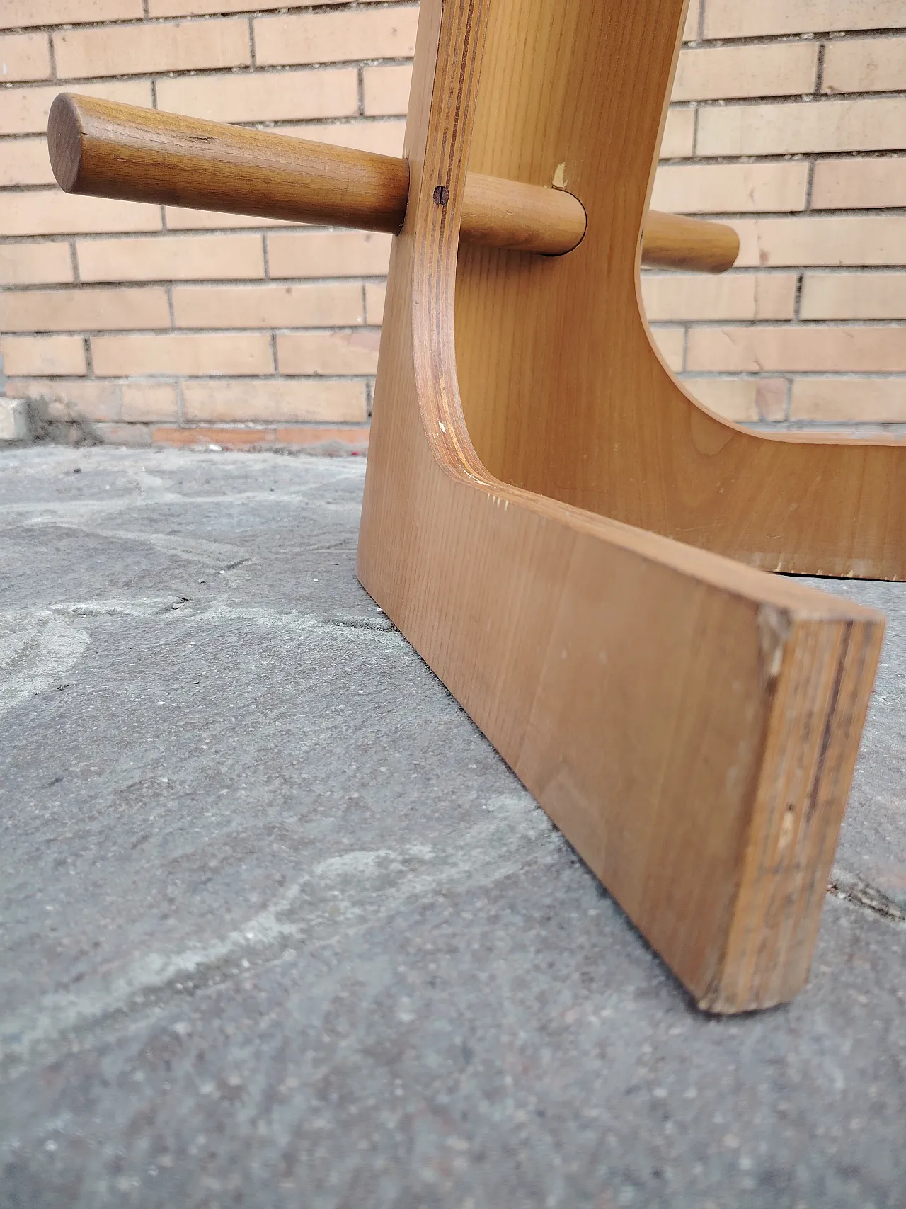 Giovanni Offredi rare wooden stool for MC Selvini 13