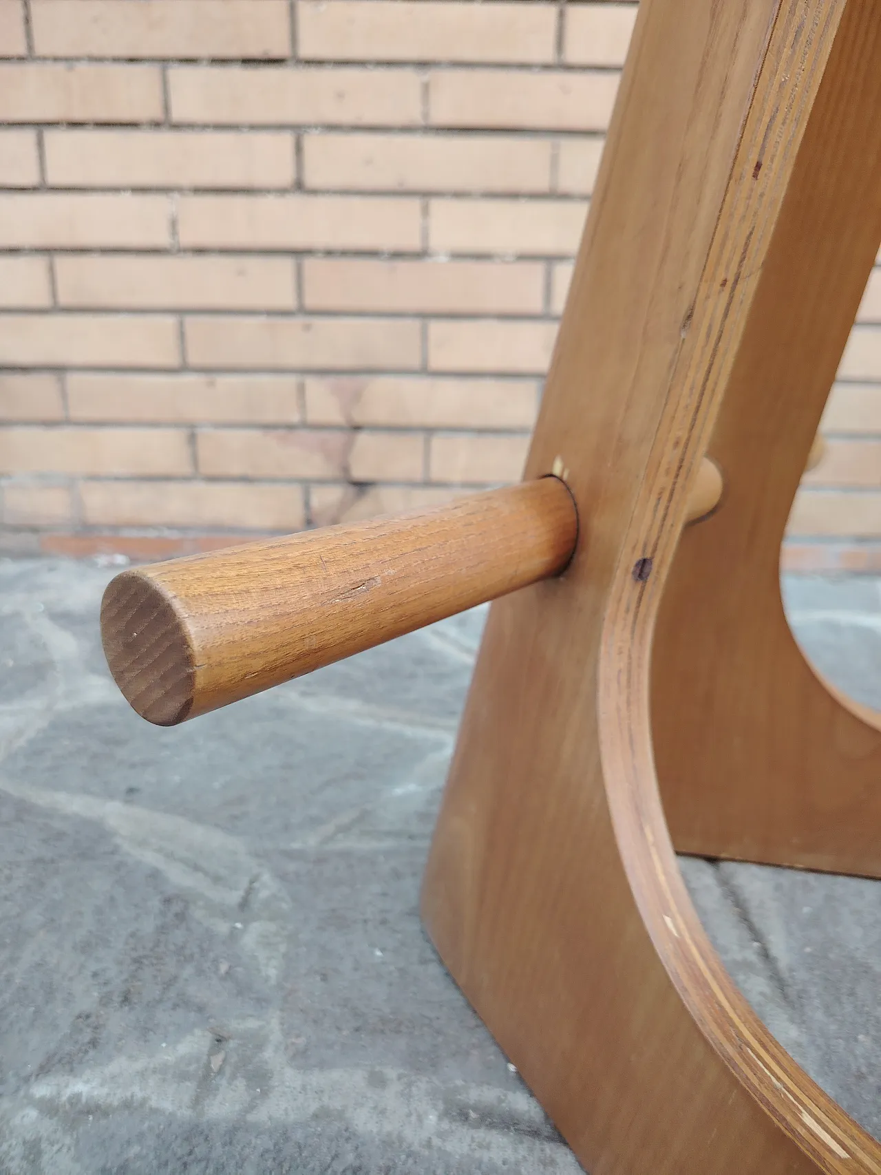 Giovanni Offredi rare wooden stool for MC Selvini 14