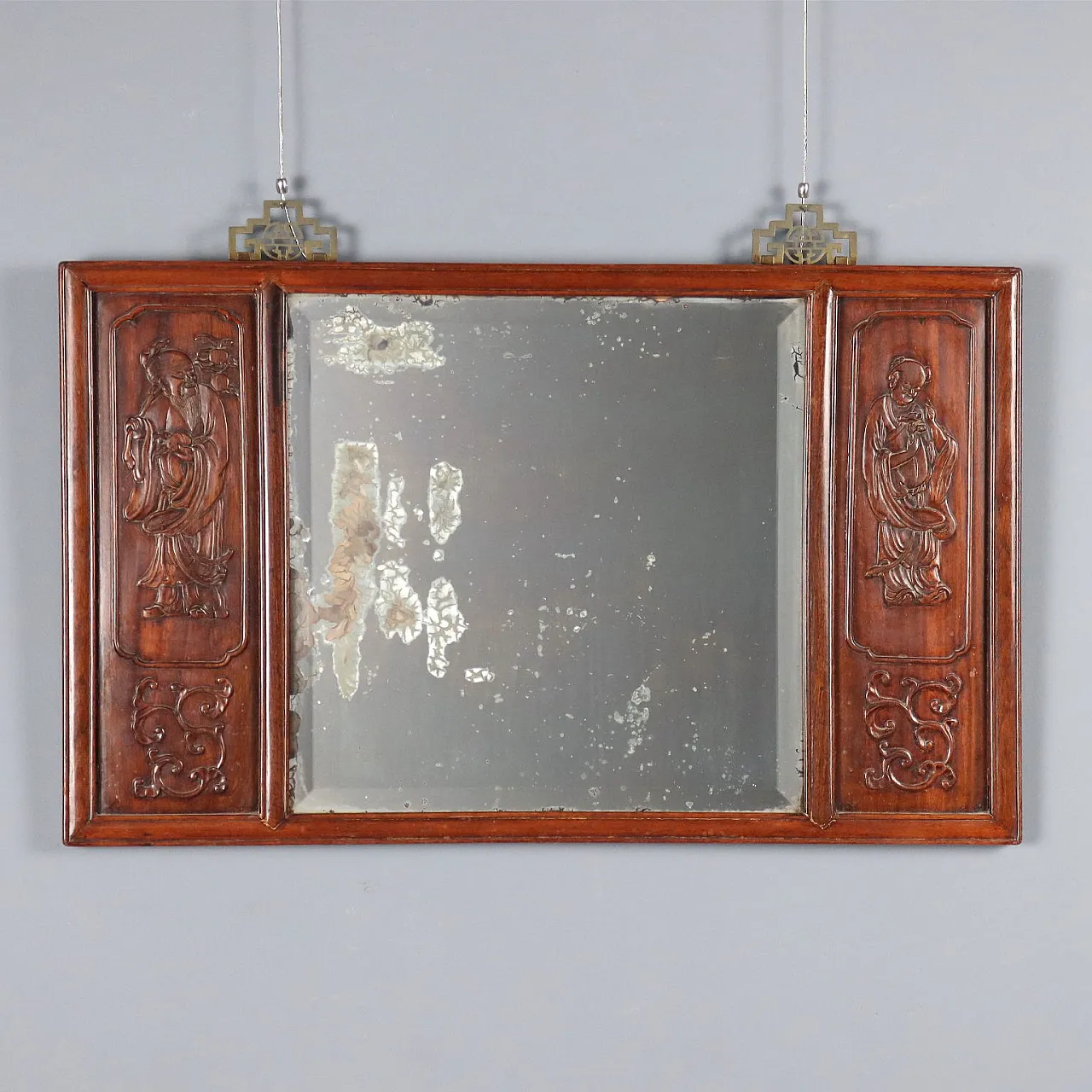 Specchiera Chinoiserie in legno esotico, '800 1