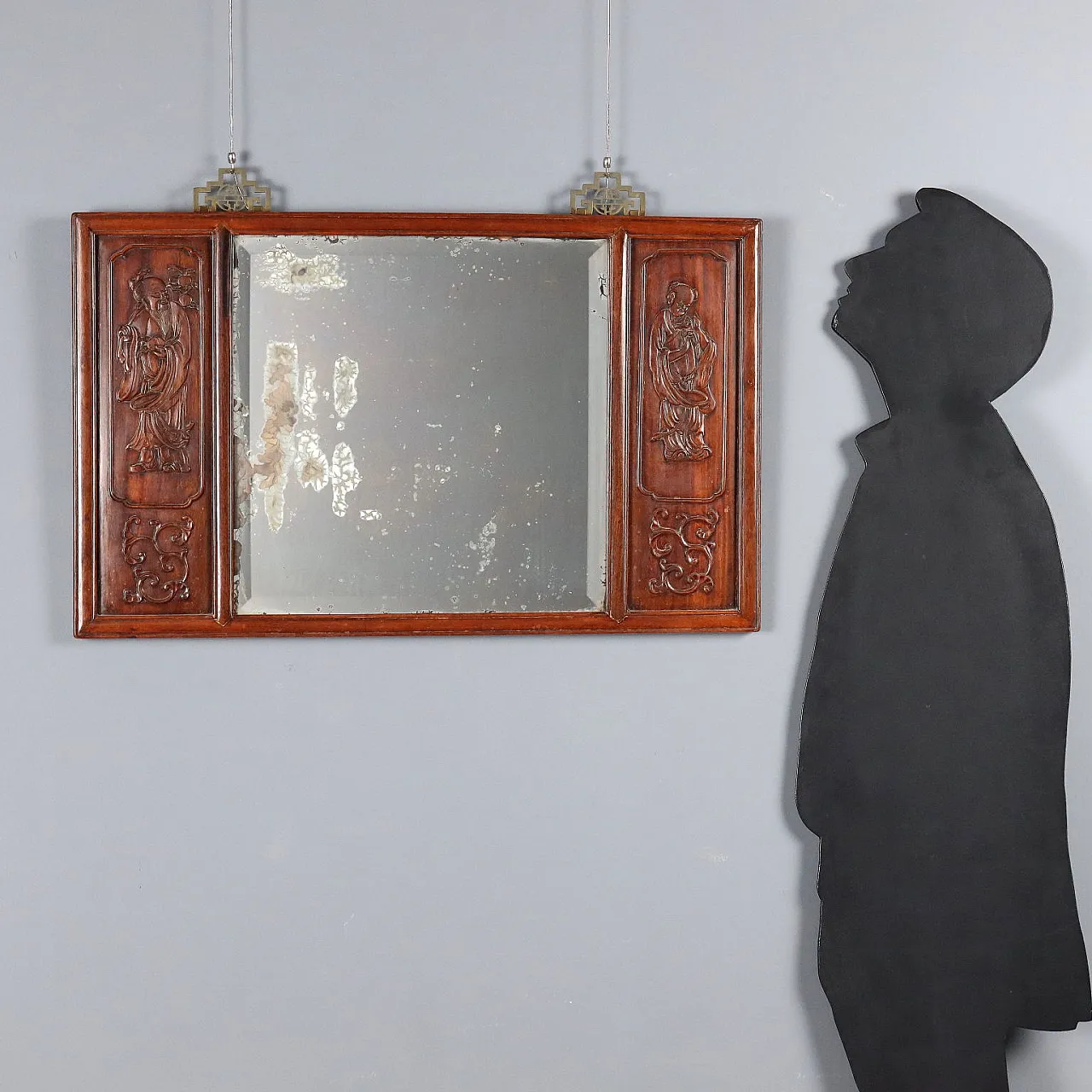 Specchiera Chinoiserie in legno esotico, '800 3