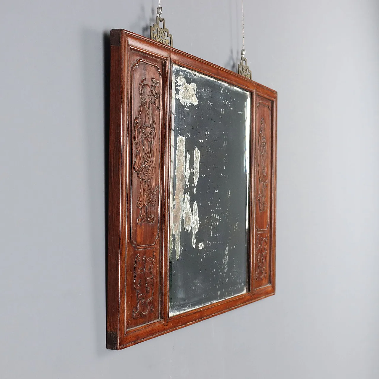 Specchiera Chinoiserie in legno esotico, '800 4
