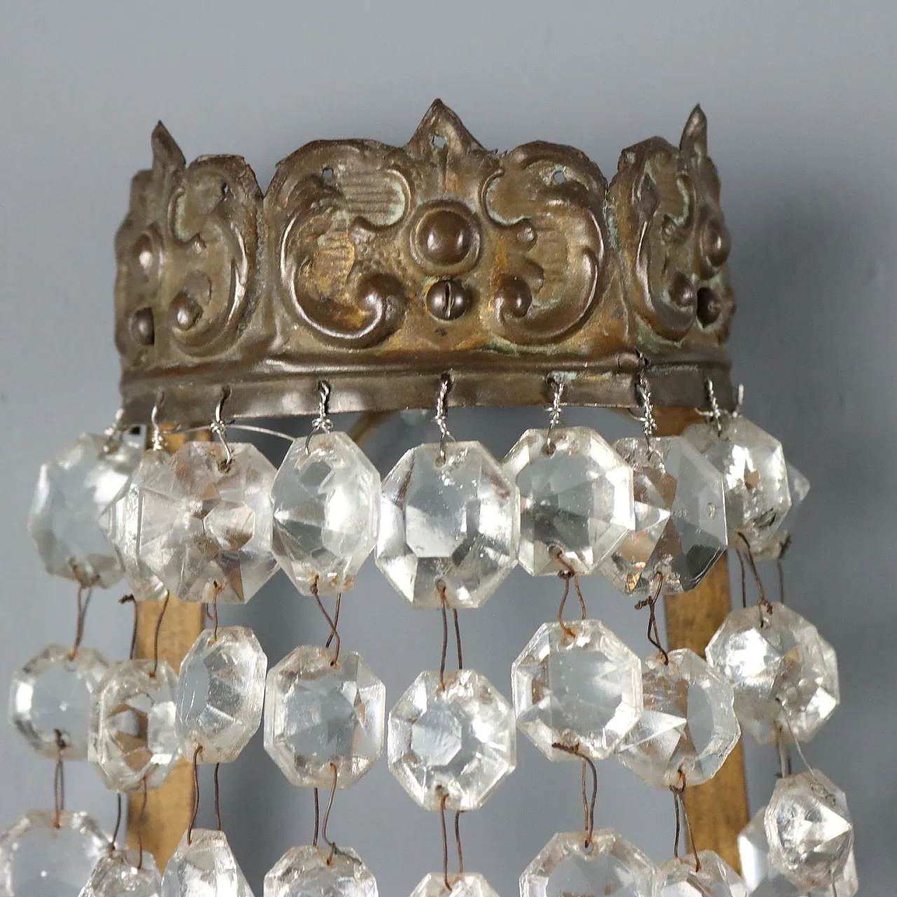 Pair of hot air balloon appliques in metal and glass, 19th century 4