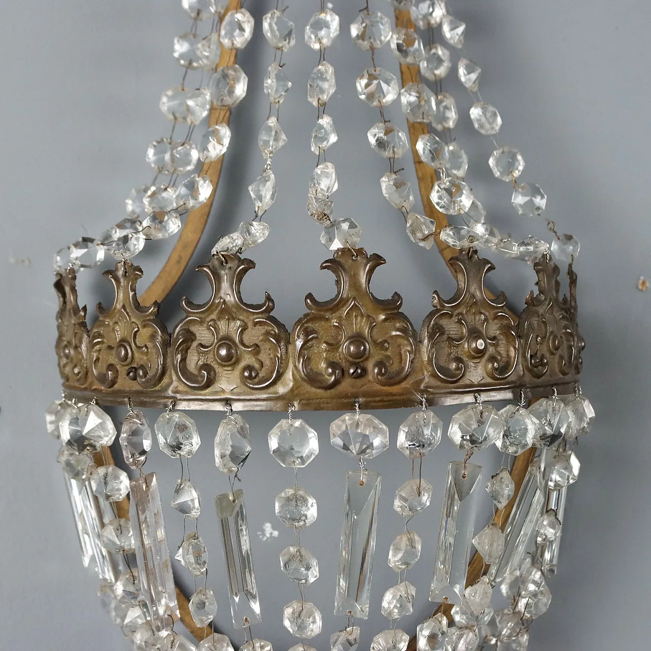 Pair of hot air balloon appliques in metal and glass, 19th century 5