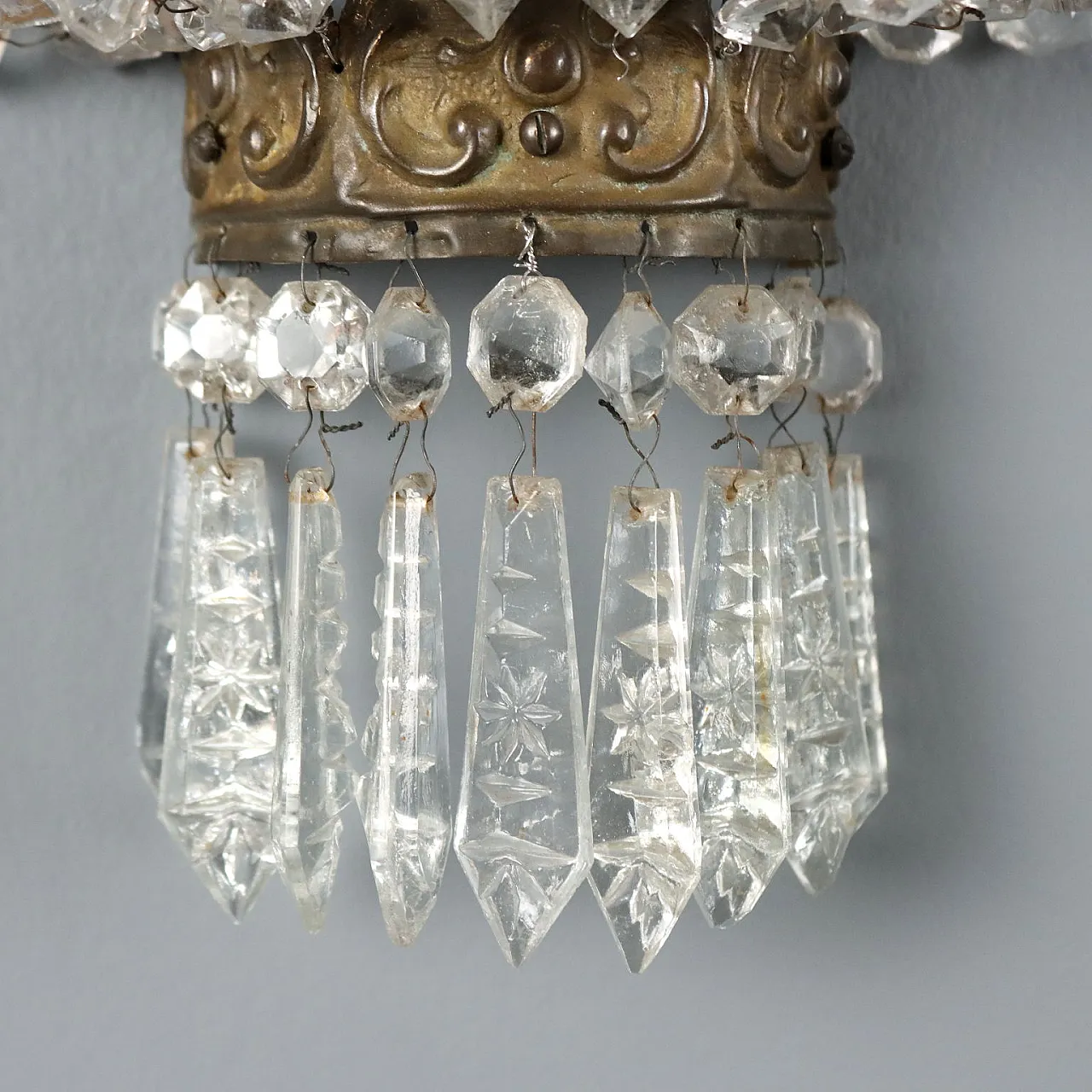 Pair of hot air balloon appliques in metal and glass, 19th century 6