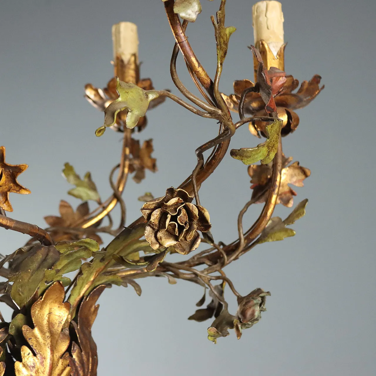 Carved and gilded wooden torch holders, 19th century 6