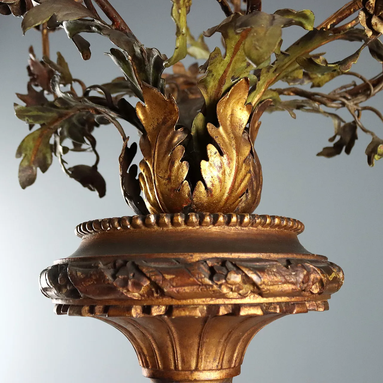 Carved and gilded wooden torch holders, 19th century 7