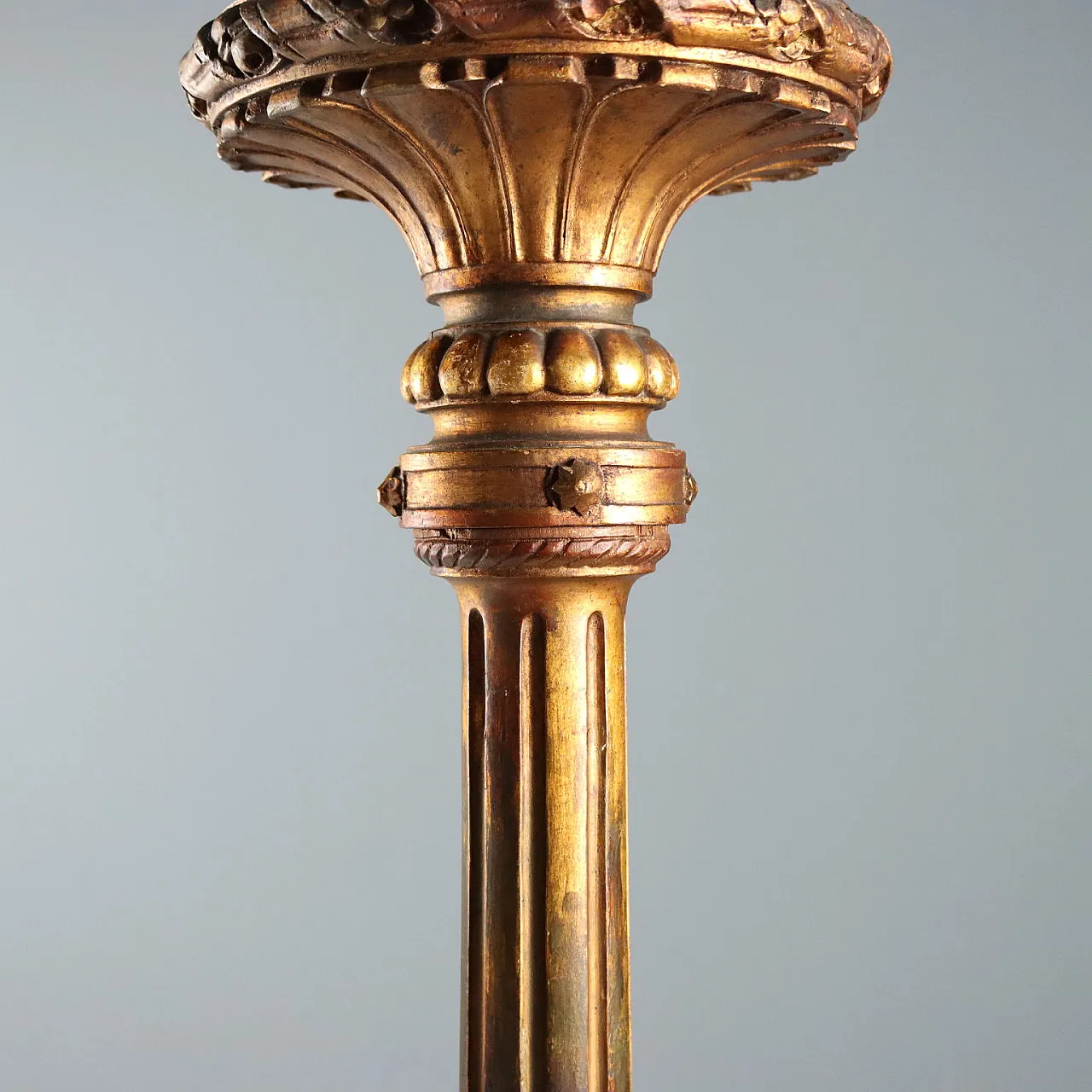 Carved and gilded wooden torch holders, 19th century 8