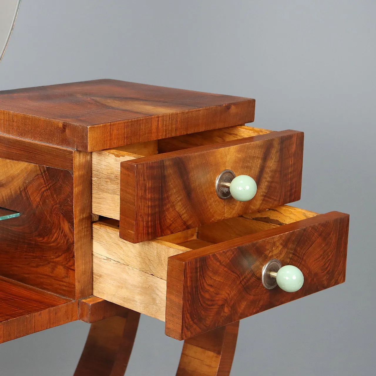 Art Deco toilet veneered in walnut pedule, 20th century 8