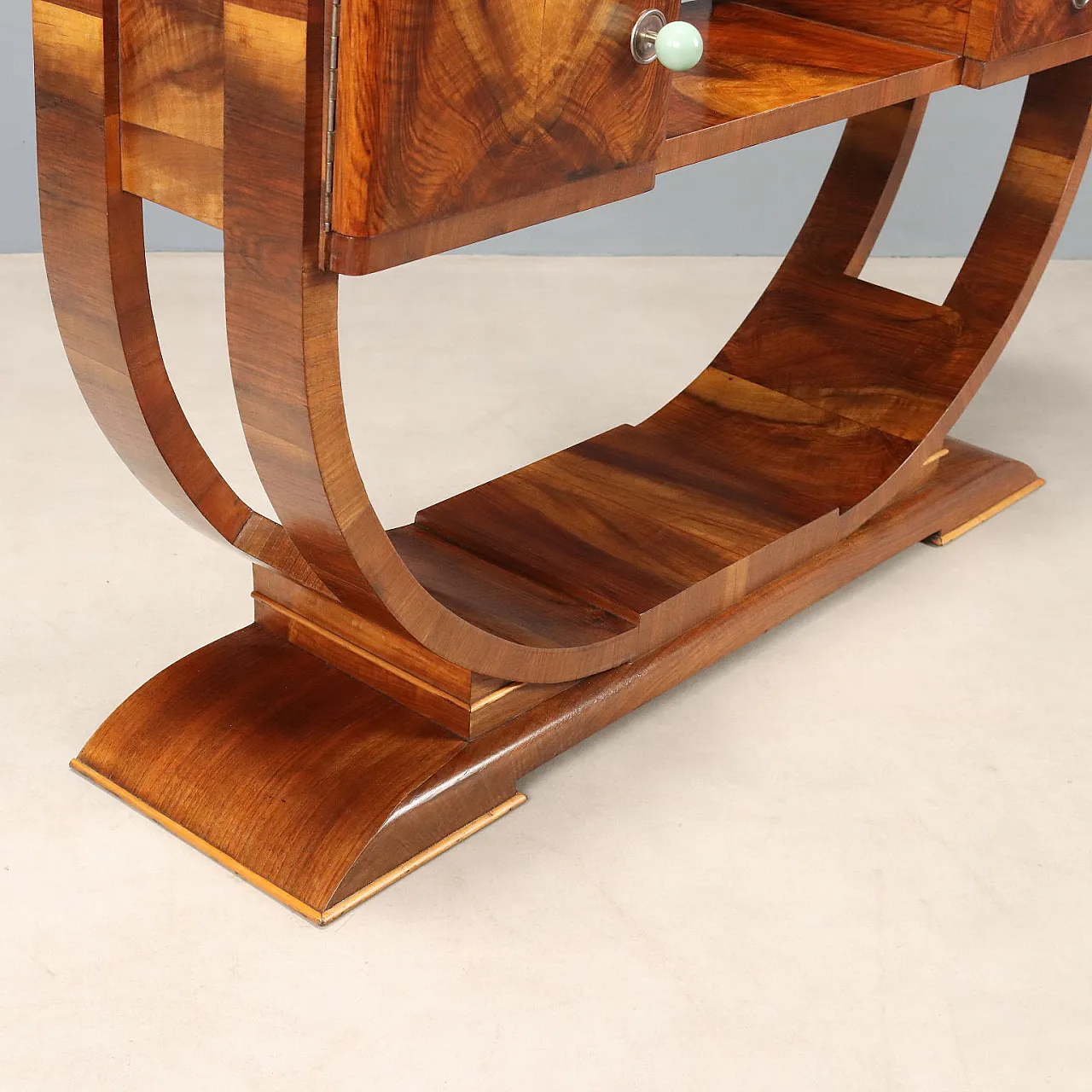 Art Deco toilet veneered in walnut pedule, 20th century 9