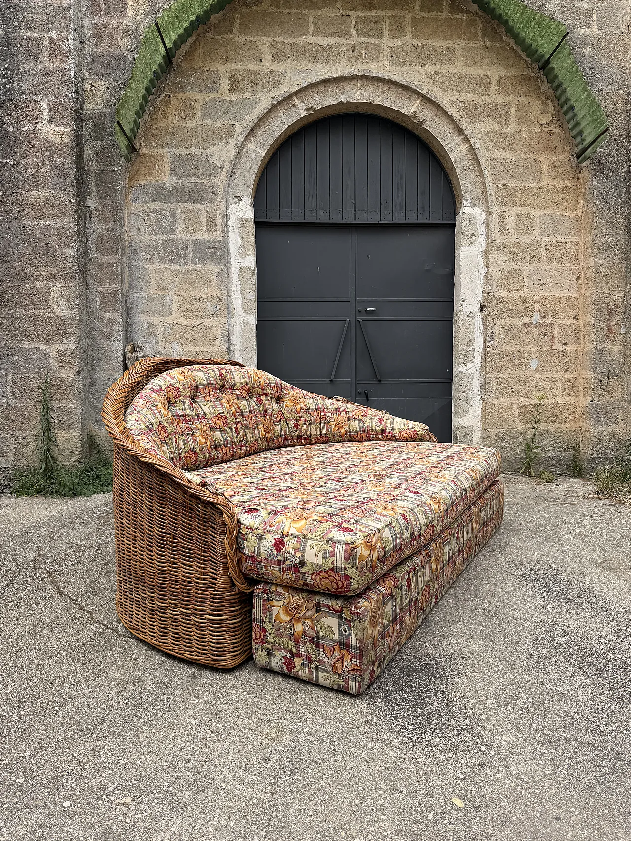 Divano letto in bamboo, anni '70 1