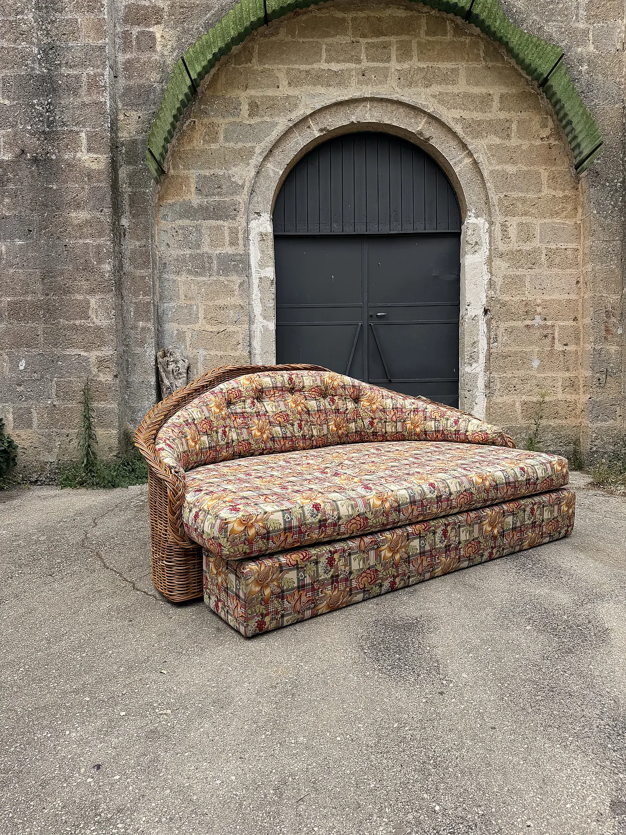 Divano letto in bamboo, anni '70 6