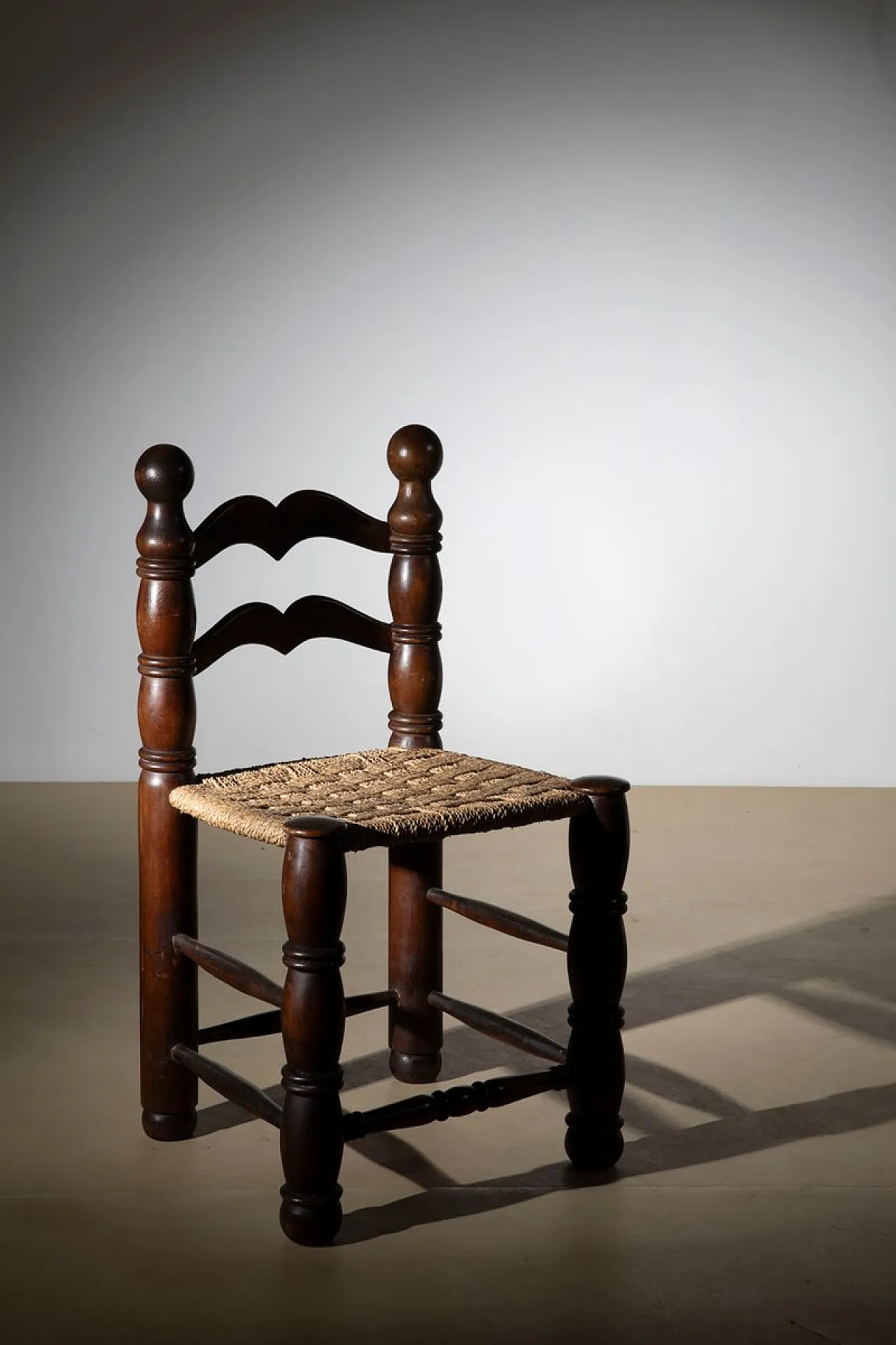 4 Sedie da pranzo in paglia intrecciata stile Charles Dudouyt, anni 40 4